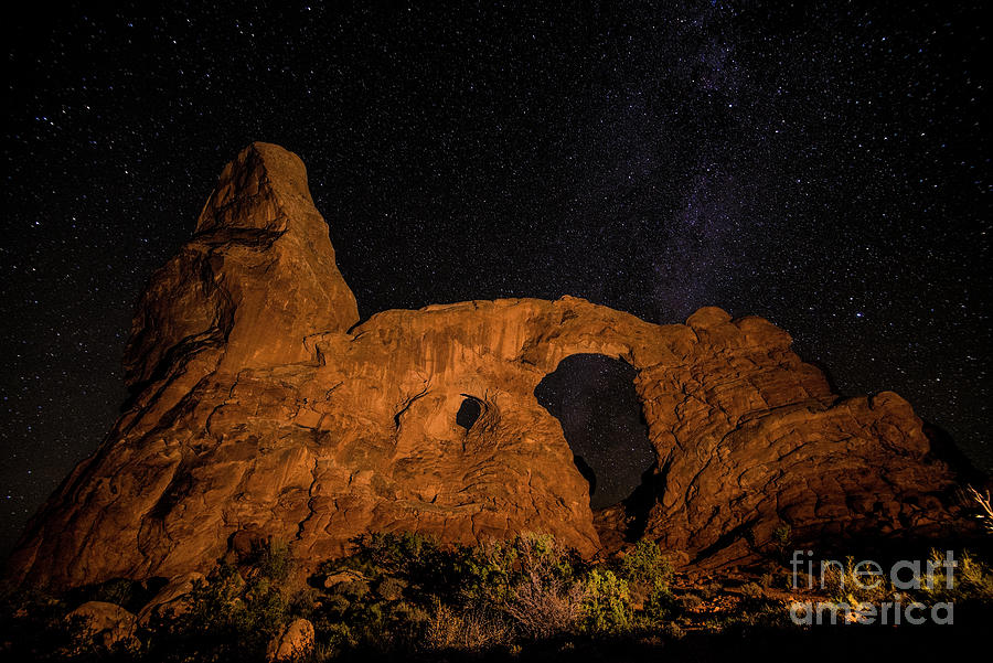 Turret Arch and the Milky Way - Utah Photograph by Gary Whitton