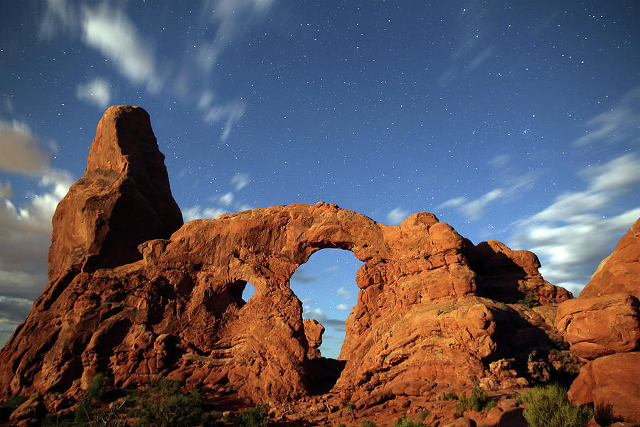 Turret Arch in the Moonlight Photograph by Jean Clark