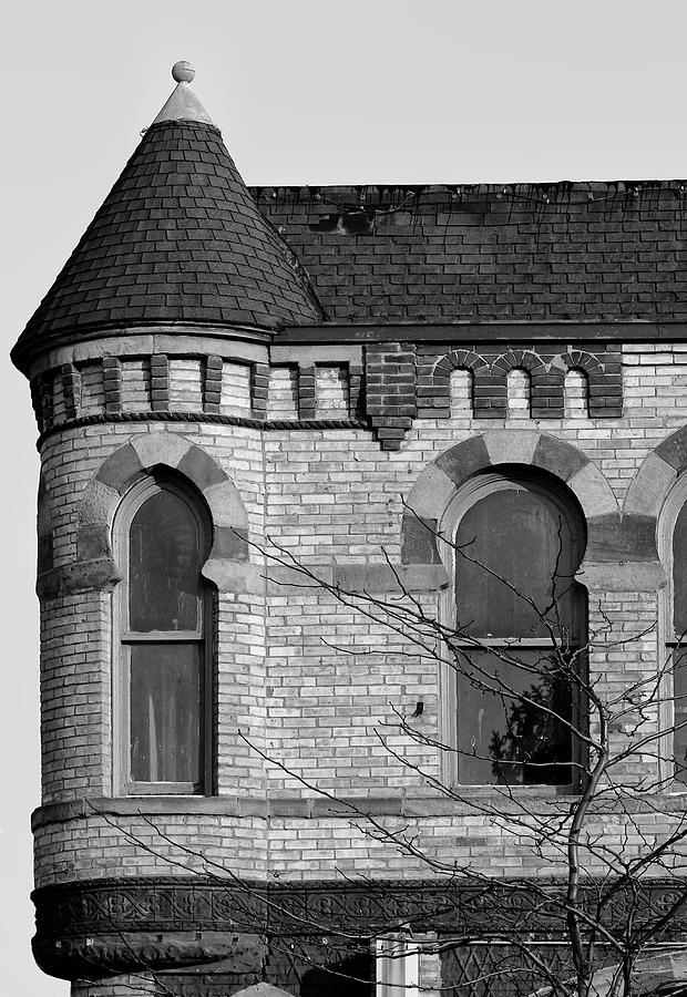 Turret Port Huron 2 BW Photograph by Mary Bedy