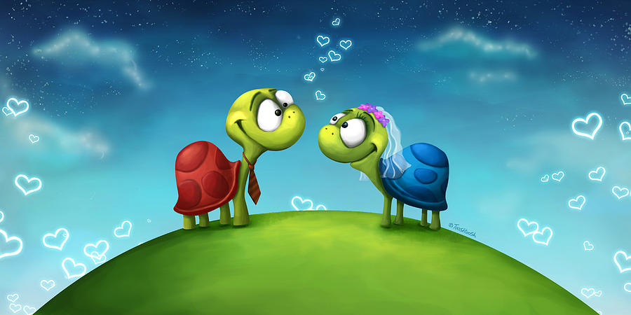 Turtle Digital Art - Turti and Turto by Tooshtoosh