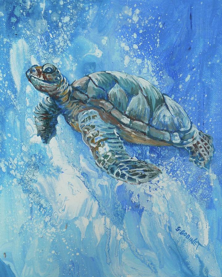 Turtle 3 Painting by Gillian Gobinet - Fine Art America