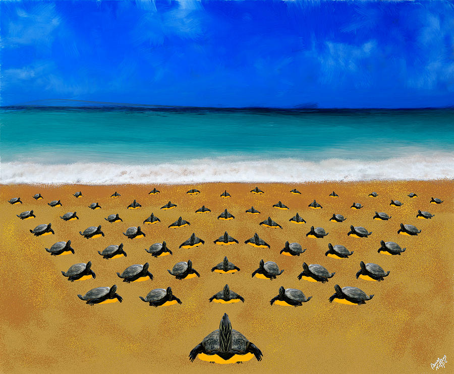 Turtle Beach Painting by Bruce Nutting