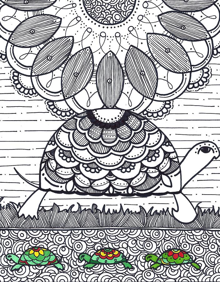 Caroline Drawing - Turtle by Caroline Sainis Caroline Drawing - Turtle by Caroline Sainis