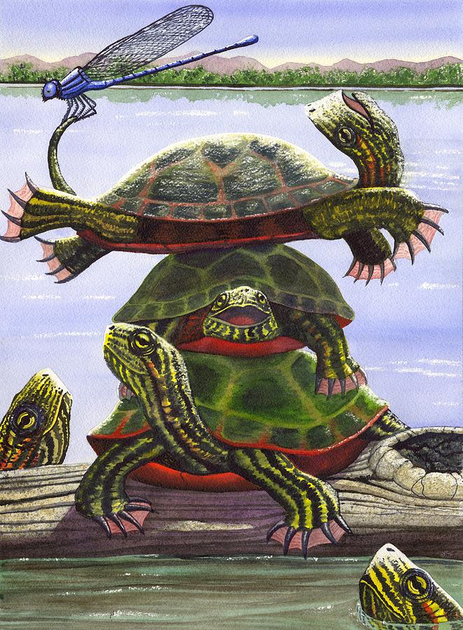 Turtle Circus Painting by Catherine G McElroy