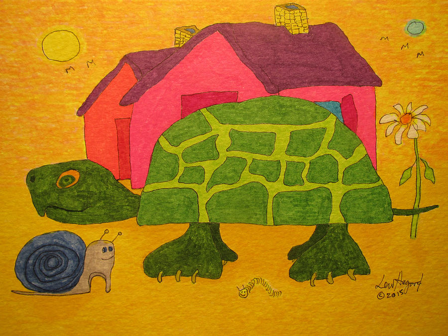 Turtle In Neighborhood Painting by Lew Hagood