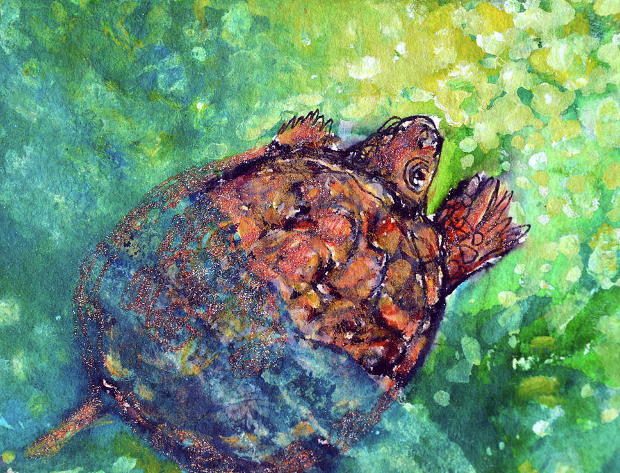 Turtle Love Painting by Ashleigh Dyan Bayer