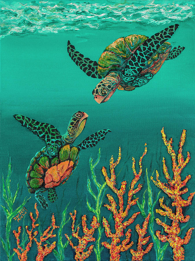 Turtle Love Painting by Darice Machel McGuire