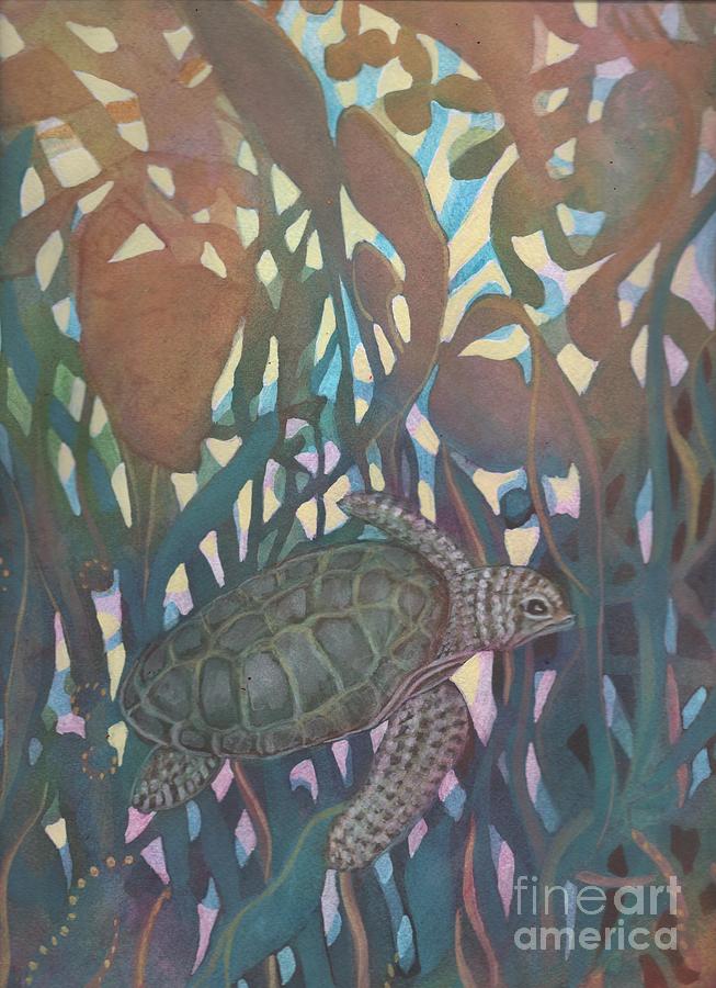 Turtle Oh Painting by Joan Clear