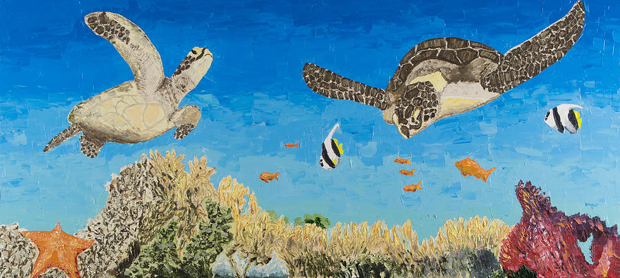 Turtle Reef Painting by Nick Ferszt