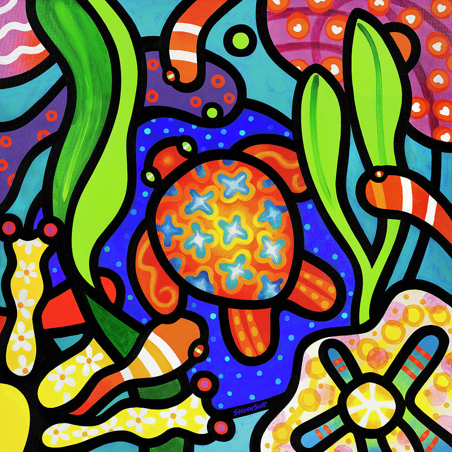 Turtle Reef Painting by Steven Scott