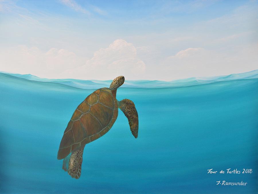 Turtle Painting - Turtle Rising by Torrence Ramsundar
