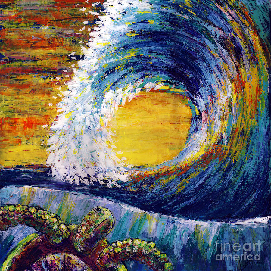 Turtle Painting - Turtle Surf by Lovejoy 