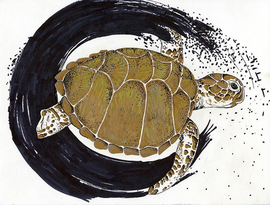 Turtle Tide by Emilee Chrisman Grade 11 Painting by California Coastal Commission