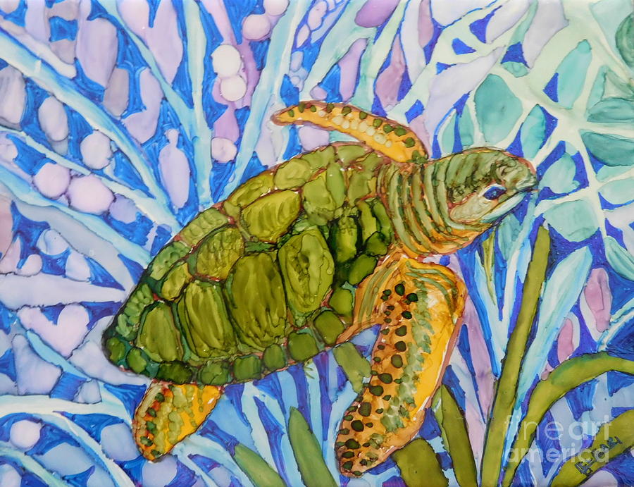 Turtle Time Painting by Joan Clear