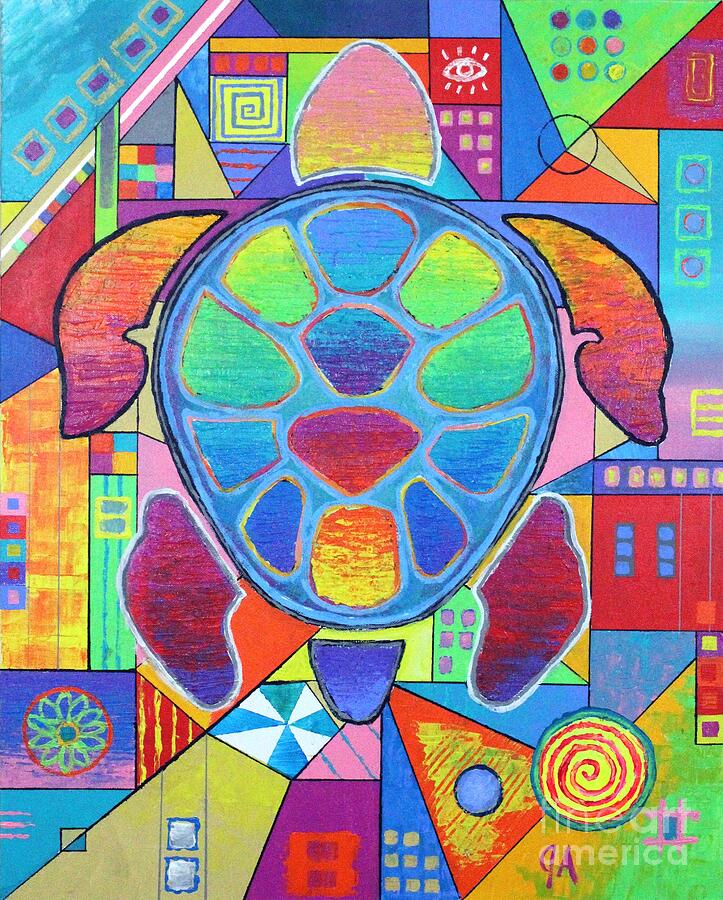 Turtle Turtle Painting by Jeremy Aiyadurai