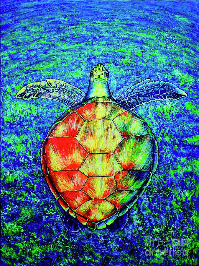 Turtle Painting by Viktor Lazarev