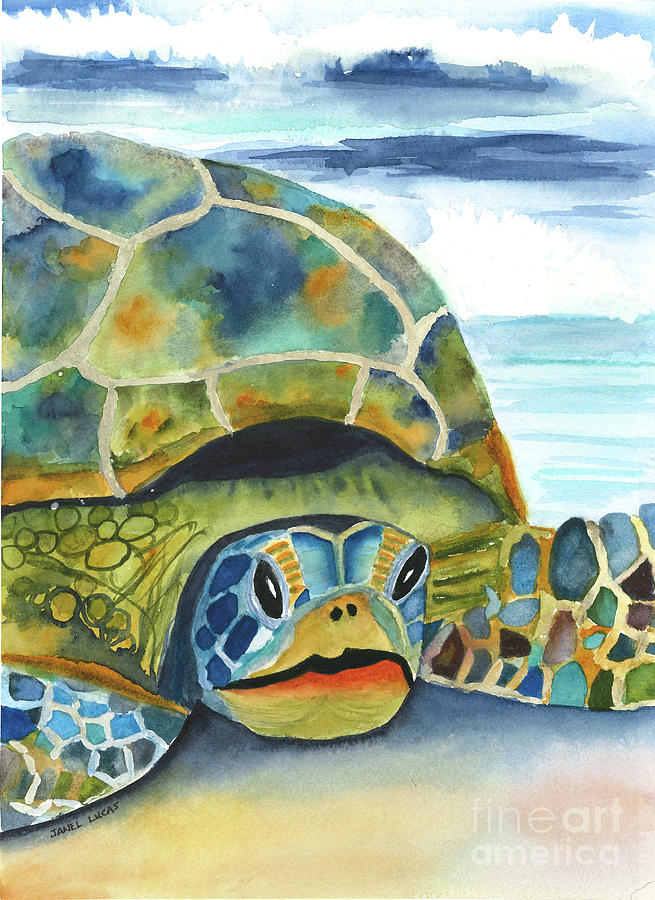 Turtle Watercolor Painting by Janel Lucas - Pixels