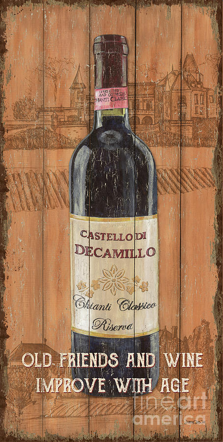 Wine Painting - Tuscan Chianti 1 by Debbie DeWitt