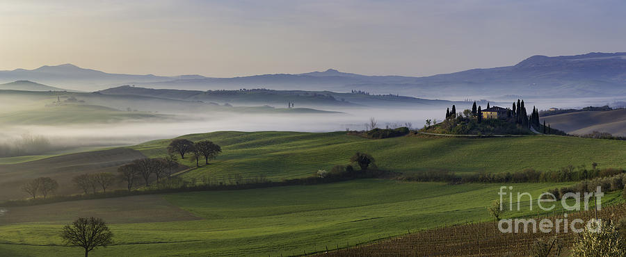Spring Photograph - Tuscan Dawn Pano by Brian Jannsen