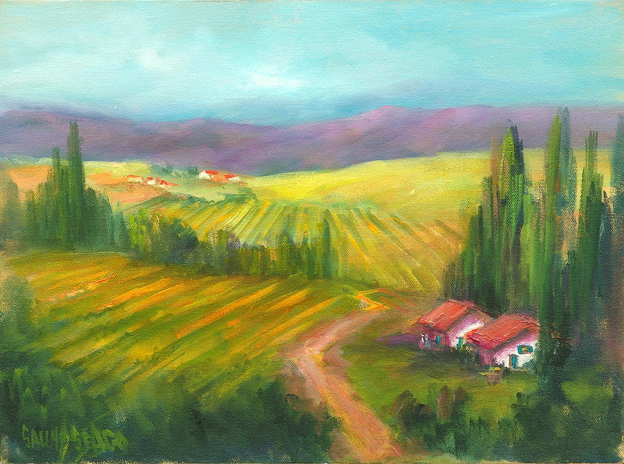 Tuscan Fields Painting by Sally Seago - Fine Art America