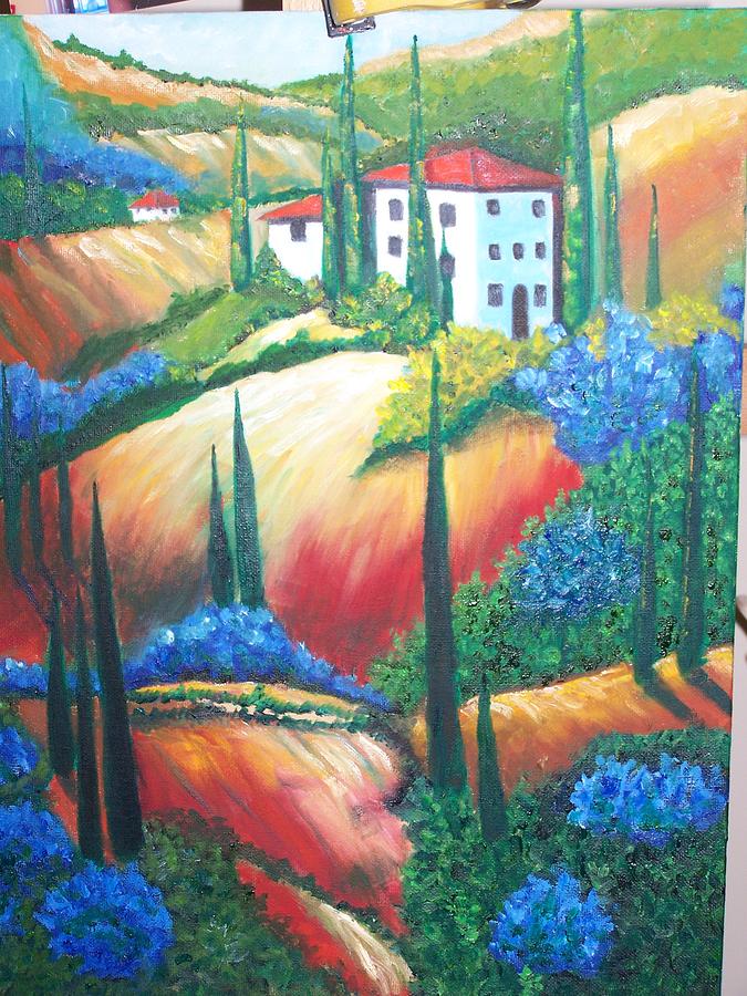 Tuscan Hills Painting by Charles Vaughn