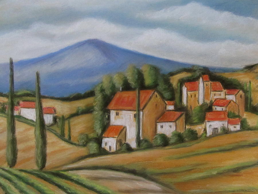 Tuscan Landscape Painting by Melinda Saminski