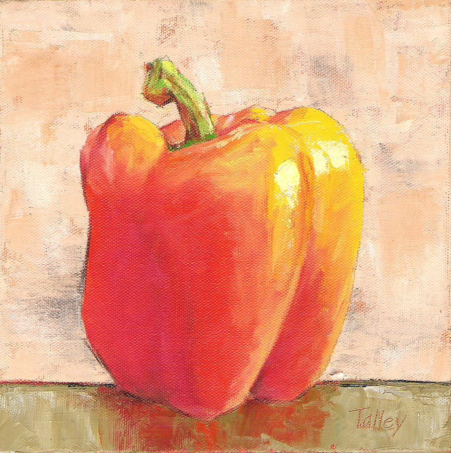Tuscan Orange Pepper Painting by Pam Talley