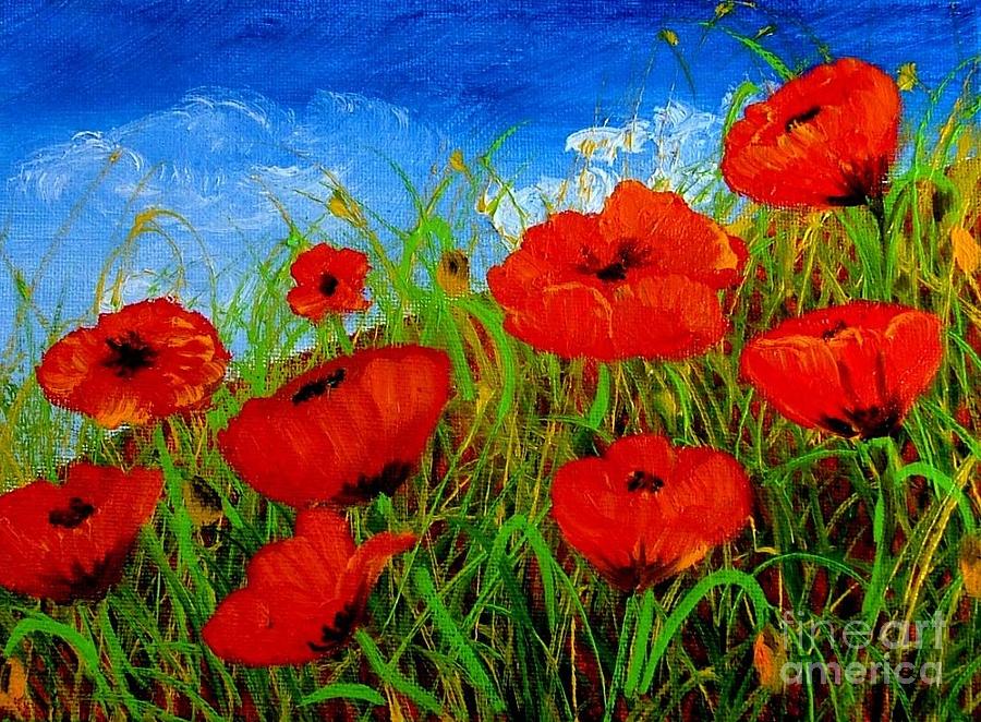 Tuscan Poppies Painting by Inna Montano