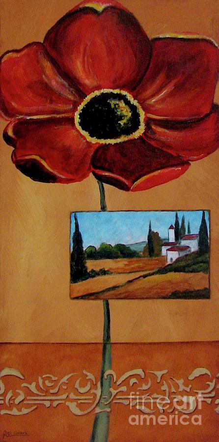 Tuscan Poppy Postcard Photograph by Finest Italian Art