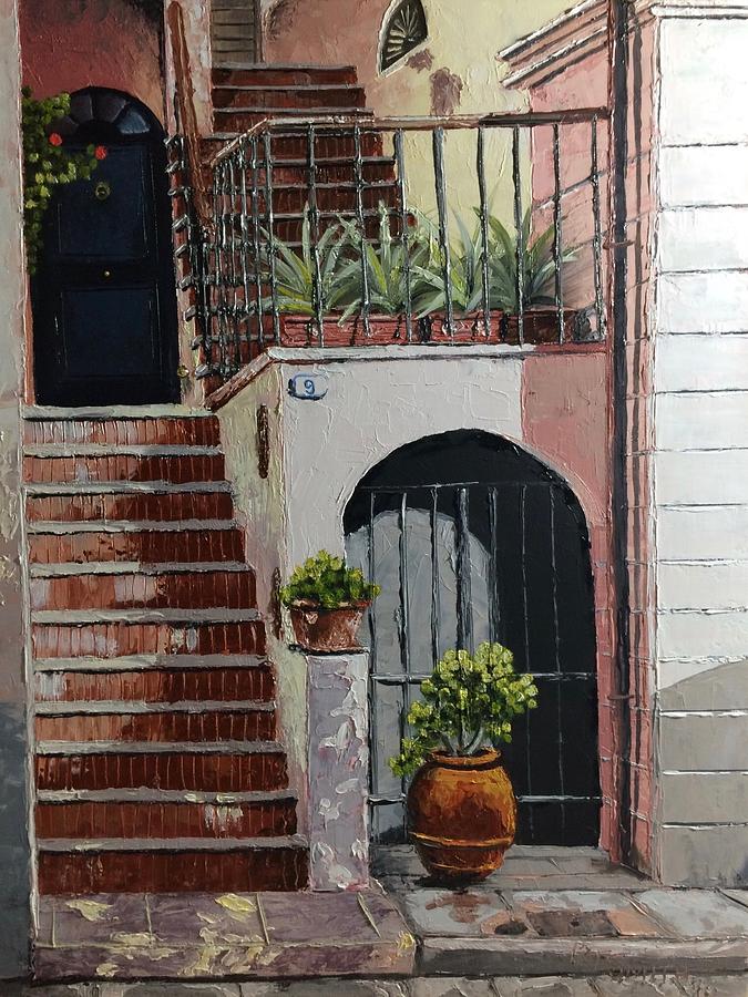 Architecture Painting - Tuscan Stairway by Daniel Smith