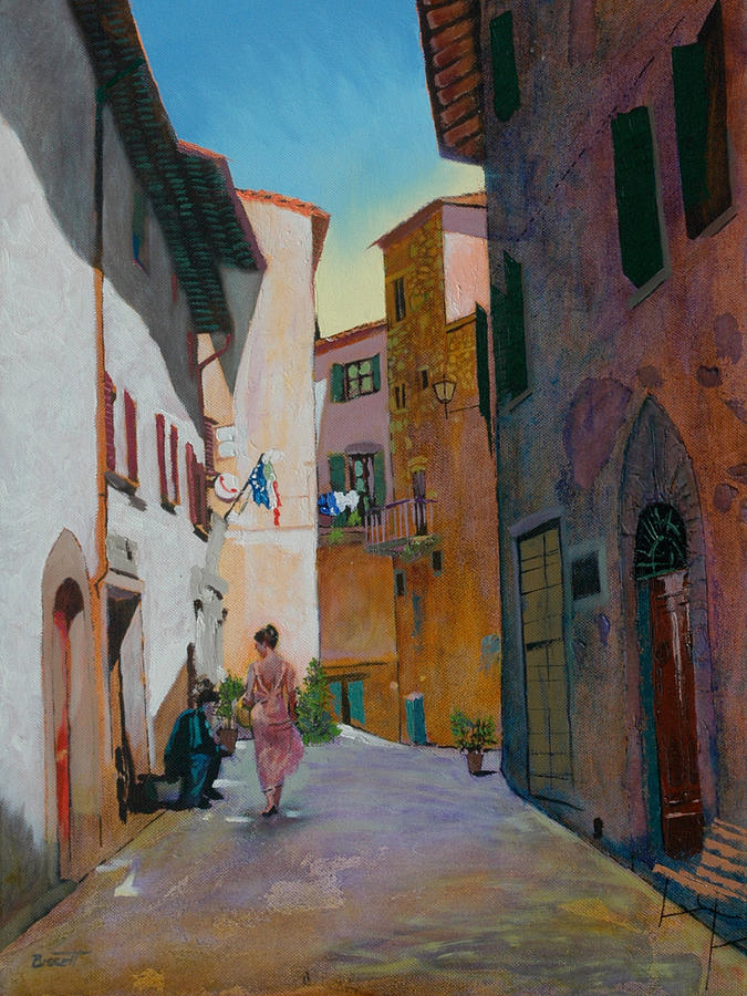 Tuscan Street Painting by Robert Bissett