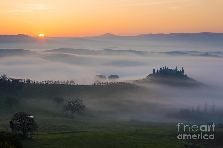 Tree Photograph - Tuscan Sunrise by Brian Jannsen