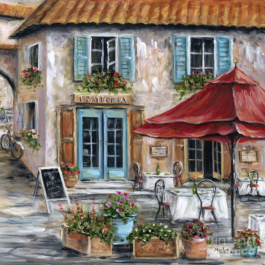 Bicycle Painting - Tuscan Trattoria Square by Marilyn Dunlap