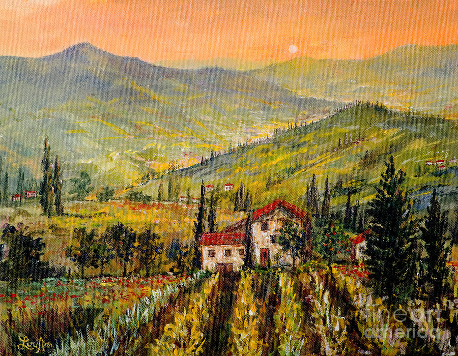 Tuscan Twilght Painting by Lou Ann Bagnall