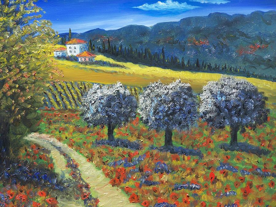 Tuscan View Painting by Charles Vaughn