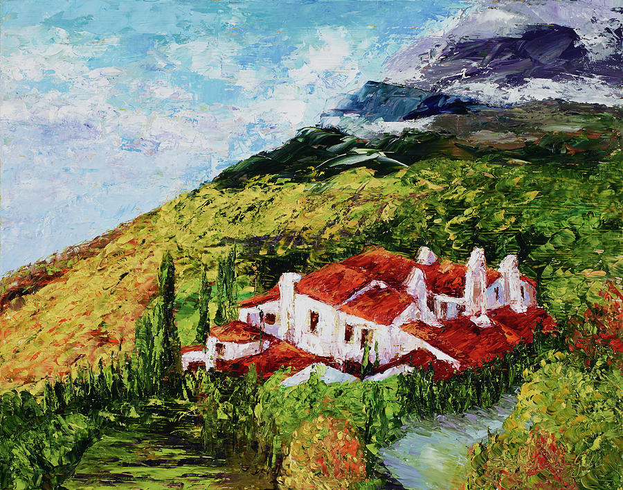 Tuscany Painting - Tuscan Villa by Maria Gibbs