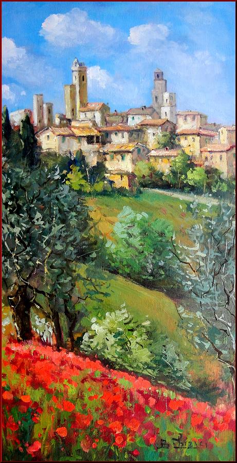 Still Life Painting - Tuscan village by Bruno Chirici