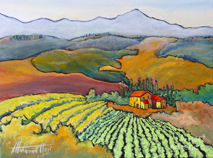 Tuscan Vineyard Painting