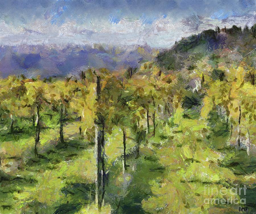 Tuscan Vineyards Painting by Dragica Micki Fortuna