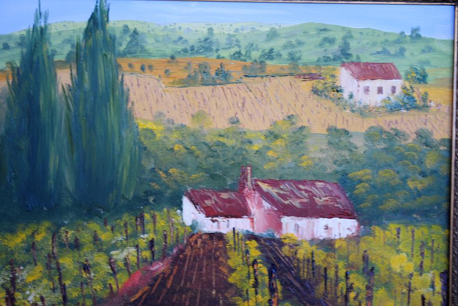 Landscape Painting - Tuscan Vinyard by James Higgins