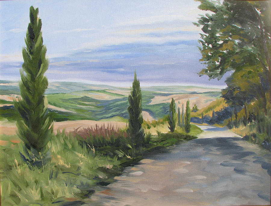 Landscape Painting - Tuscan Walk by Jay Johnson Landscape Painting - Tuscan Walk by Jay Johnson