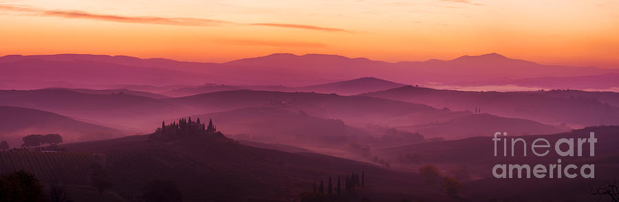 Landscape Photograph - Tuscan Dawn by Justin Foulkes