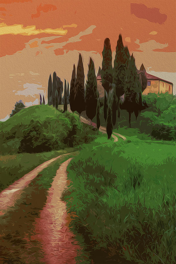 Tuscany, fairy landscape Painting by AM FineArtPrints