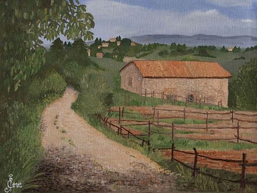 Tuscany Farmhouse Painting by Ene Osman