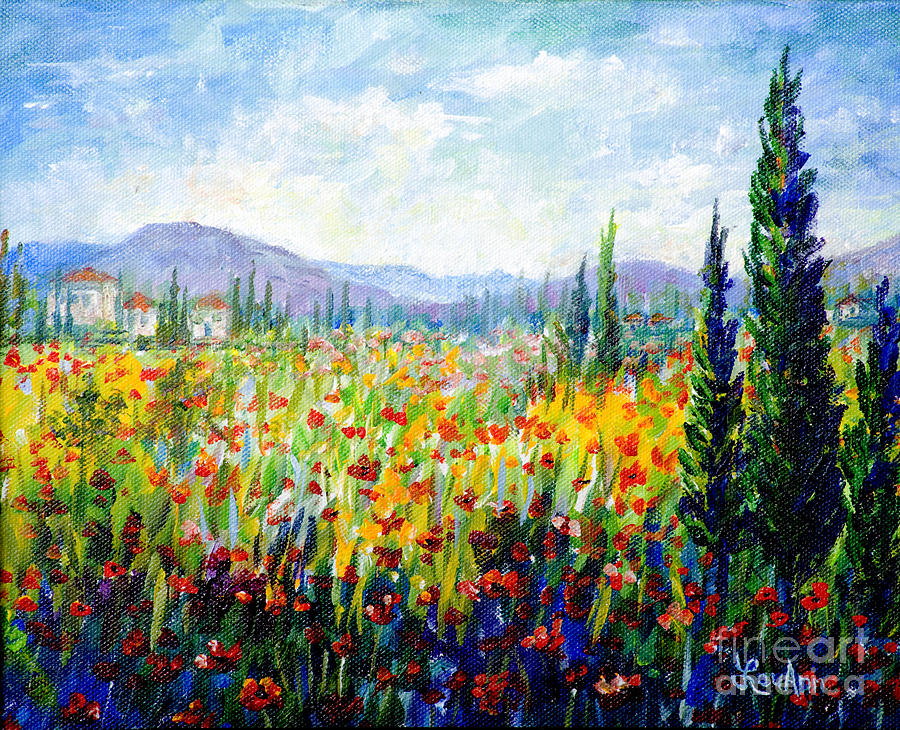 Tuscany Painting - Tuscany Fields by Lou Ann Bagnall