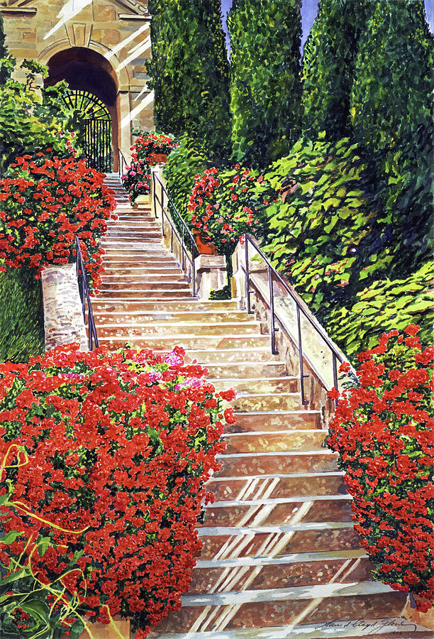Tuscany Garden Staircase Painting
