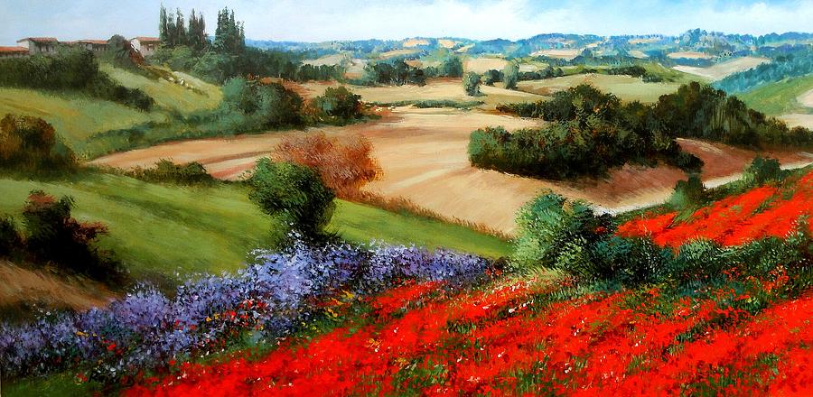 Still Life Painting - Tuscany hills by Daniele Raisi