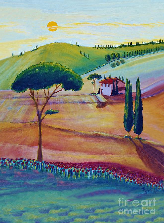 Summer Painting - Tuscany is beautiful by Christine Huwer