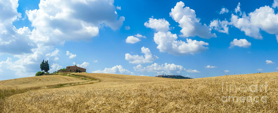 Tuscany landscape with the town of Pienza Photograph by JR Photography