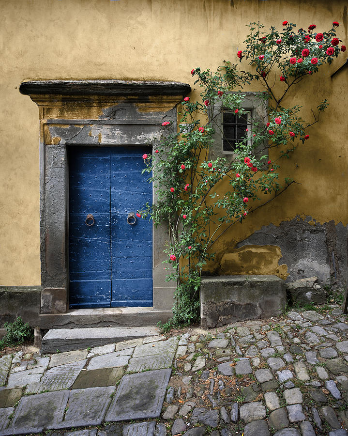Etruscan Photograph - Nellas Blue Door by Al Hurley